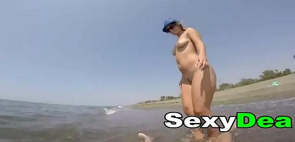  SexyDea naked at beach show her big ass